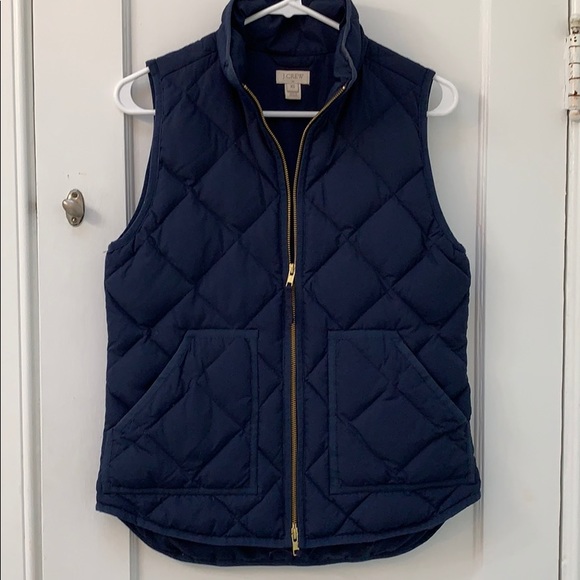 J. Crew Navy Quilted Vest - Picture 1 of 3